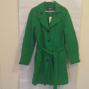Green trench coat